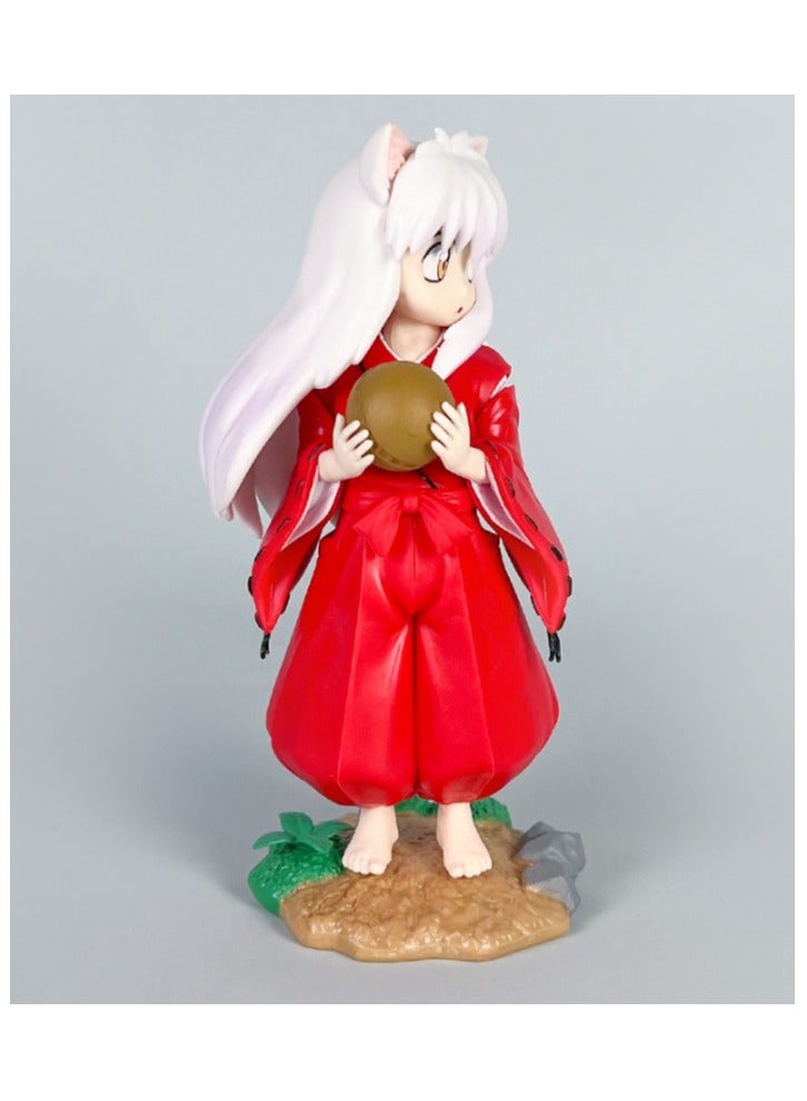 Inuyasha Standing Childhood Inuyasha in Red Robe Figure, Cute Desk Decor and Charming Birthday Gift 16cm - Image 2