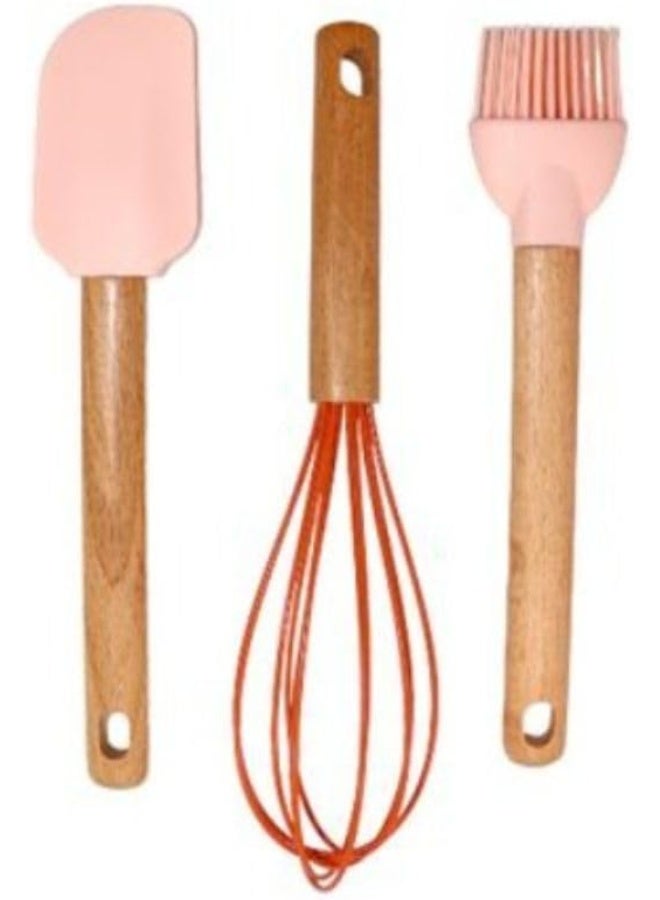 The Original 3 in 1 Silicone Spatula Set with Bamboo Wooden Handles - Perfect for stirring, serving, and cooking with style and quality. - Image 2