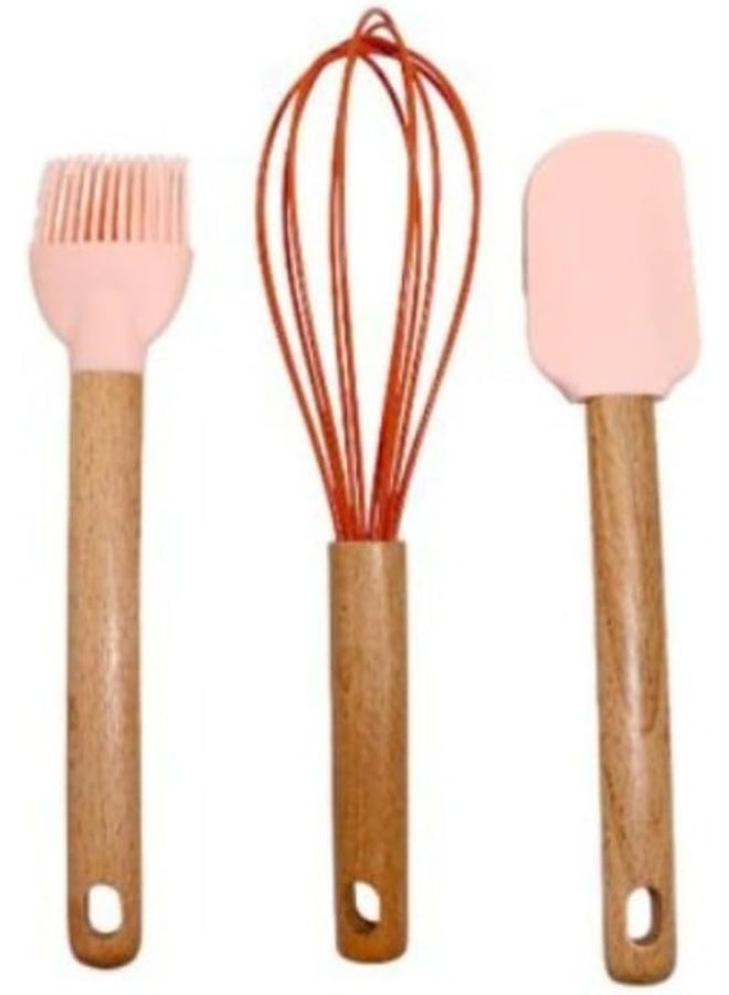 The Original 3 in 1 Silicone Spatula Set with Bamboo Wooden Handles - Perfect for stirring, serving, and cooking with style and quality. - Image 3