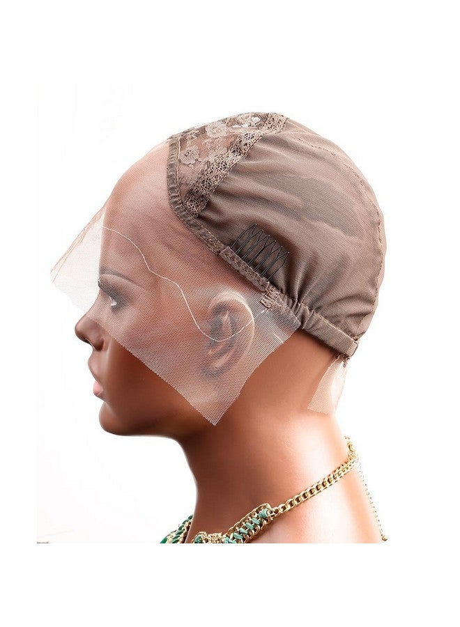 Bella Hair Ella Hair Undetectable Swiss Lace Front Wig Cap For Making Wigs With Adjustable Straps And Combs Medium Size Skin Color Dark Brown - Image 2