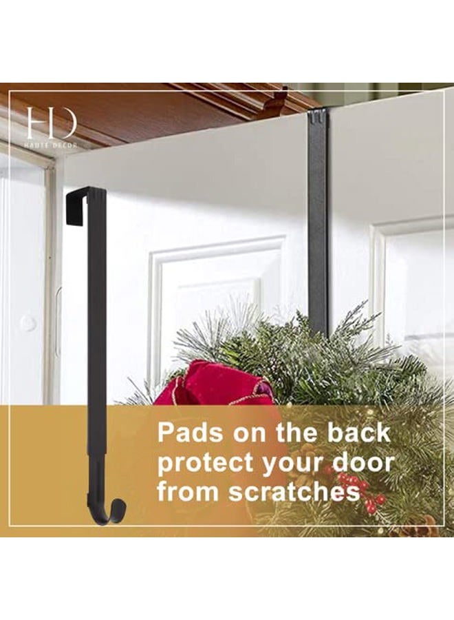 HAUTE DECOR Adapt Adjustable Length Wreath Hanger - Matte Black Metal - Holds up to 20 lbs. - Over The Door Wreath Hanger for Year-Round Indoor and Outdoor Use - Image 4