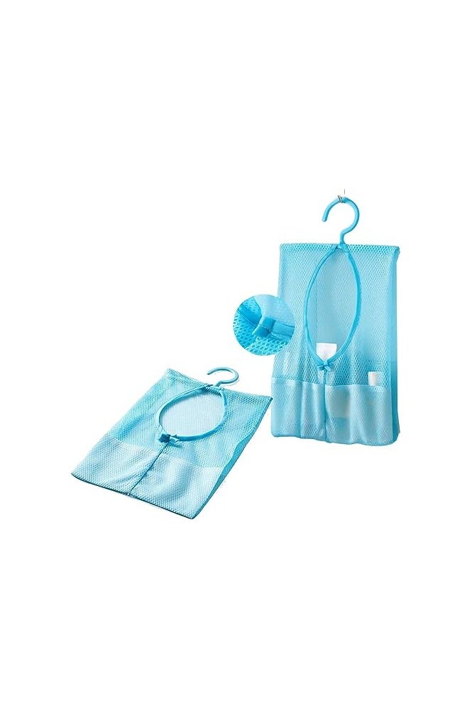 amazing.EGP Hanging Mesh Storage Bag, 26 x 30 cm, Rotating Hook, Multi-Purpose Organizer for Bathroom and Laundry, Blue (BLUE) - Image 1