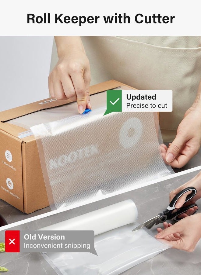 Kootek 11" x 150' Vacuum Sealer Roll Keeper with Cutter Dispenser, Commercial Grade Food Vacuum Seal Bag Rolls, Great for Storage, Meal prep and Sous Vide - Image 2