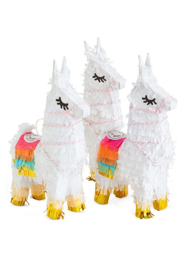 Juvale 3 Pack Of Mini Llama Pinatas For Birthday Celebration Cinco De Mayo Fiesta Decorations Animal Themed Party Supplies Party Favors Easy To Fill (10.5X5X2 Inches)  - Image 1