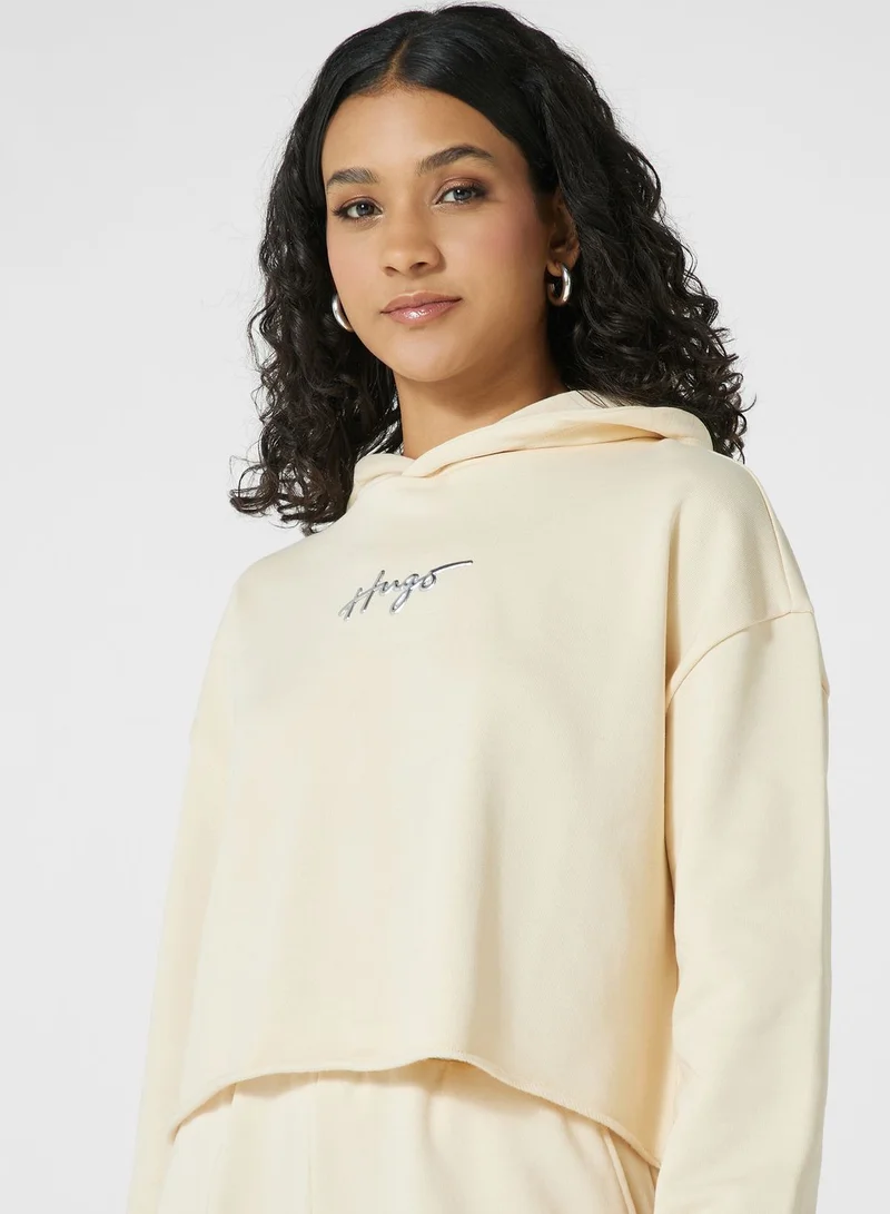 HUGO Logo Printed Hoodie