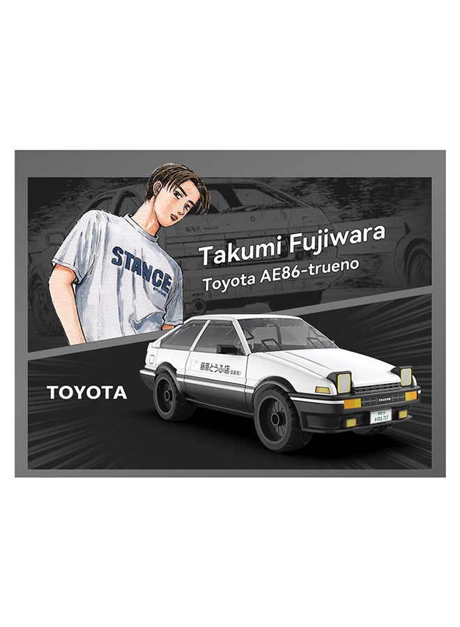 CaDA CaDA Toy Building Blocks White Toyota AE86 Trueno Car Officially licensed C55018W 72pcs for +8 Years old - Image 4