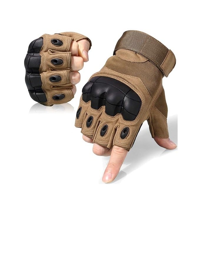 Bukela Tactical Fingerless Gloves for Motorbike Motorcycle Cycling Climbing Hiking Hunting Gloves  - Image 1