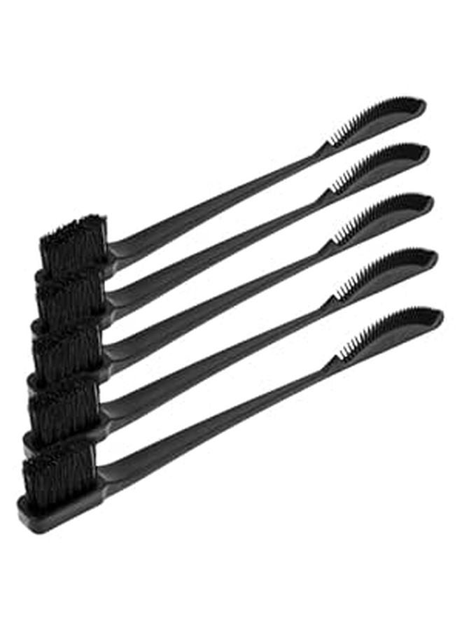 5pcs Double Ended Makeup Brush Set with Comb and Eyelash Tool for Hair Wax Styling and Eyebrow Shaping - Image 1