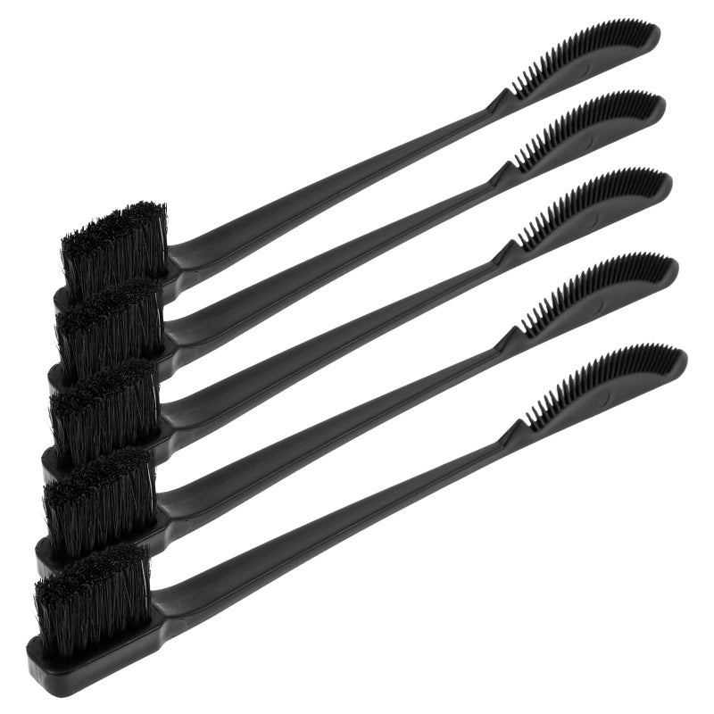 5pcs Double Ended Makeup Brush Set with Comb and Eyelash Tool for Hair Wax Styling and Eyebrow Shaping - Image 2