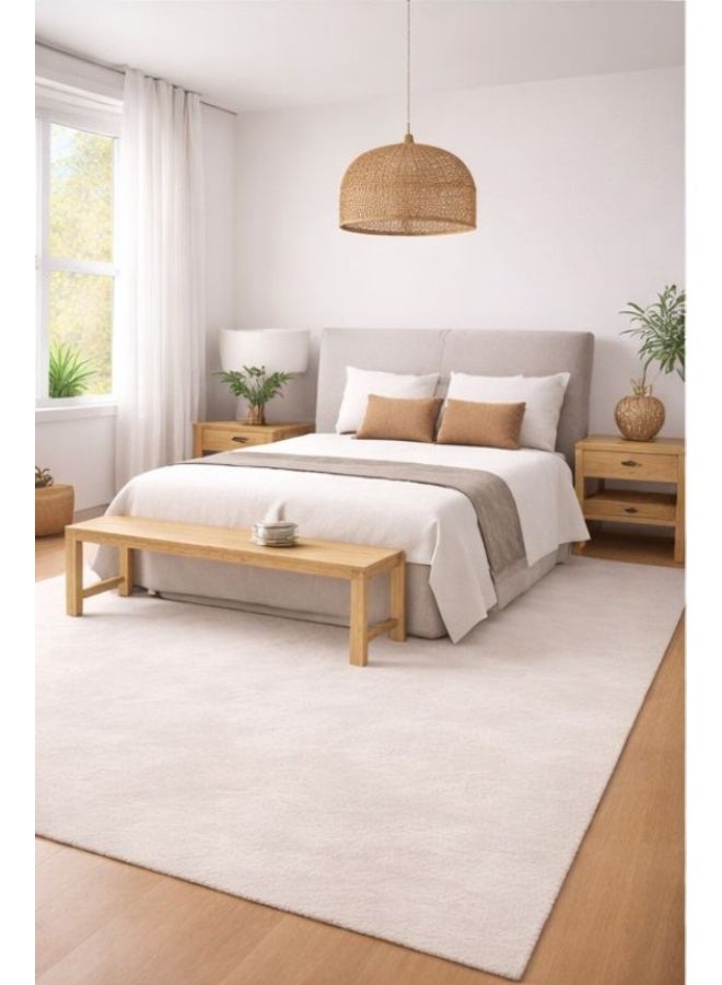 Home auraa Carpet Rug Anti-Slip – Size 160 x 230 cm – 5.25x7.55 ft | Horizon Shaggy Design - Beige Color | Ideal Carpet for Living Room, Bedroom, Office, Hallway or Balcony - Image 1
