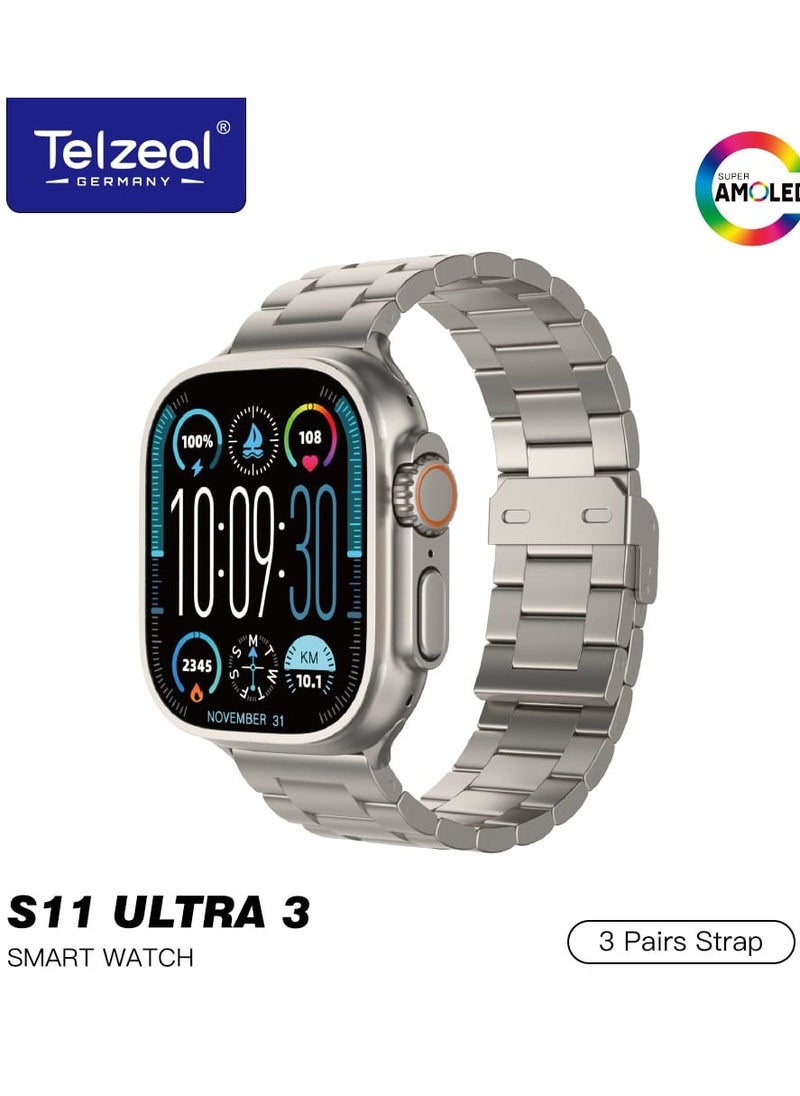 Telzeal - S11 Ultra 3 – A Premium Smartwatch with Wireless Charging, AI Robot, and Health Tracking - Image 1