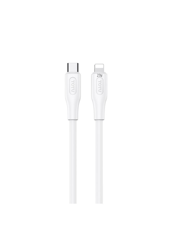 TOTU CB-4 Series USB-C / Type-C to 8 Pin Fast Charge Data Cable, Length:1m(White) - Image 1