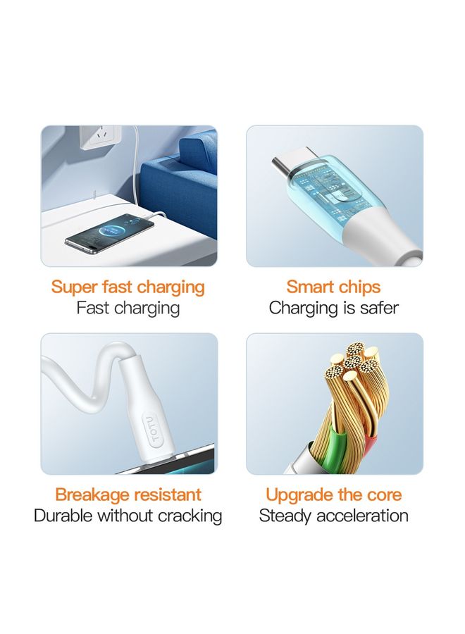 TOTU CB-4 Series USB-C / Type-C to 8 Pin Fast Charge Data Cable, Length:1m(White) - Image 3
