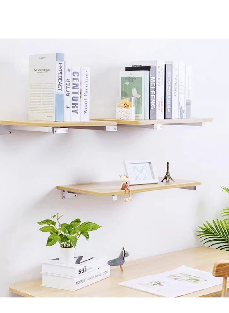 Floating Shelf Brackets,  2 Pcs 6 inch Silver Heavy Duty Shelf Brackets, Premium Solid Steel Shelf Supports for Shelves, Heavy Floating Shelves Hardware for Shelves Support DIY  - Image 5