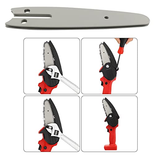 WHYHKJ 2PCS 4 Inch Mini Chainsaw Guide Plate Replacement Guide Bar for 4-inch Chainsaw, Silver - Image 3