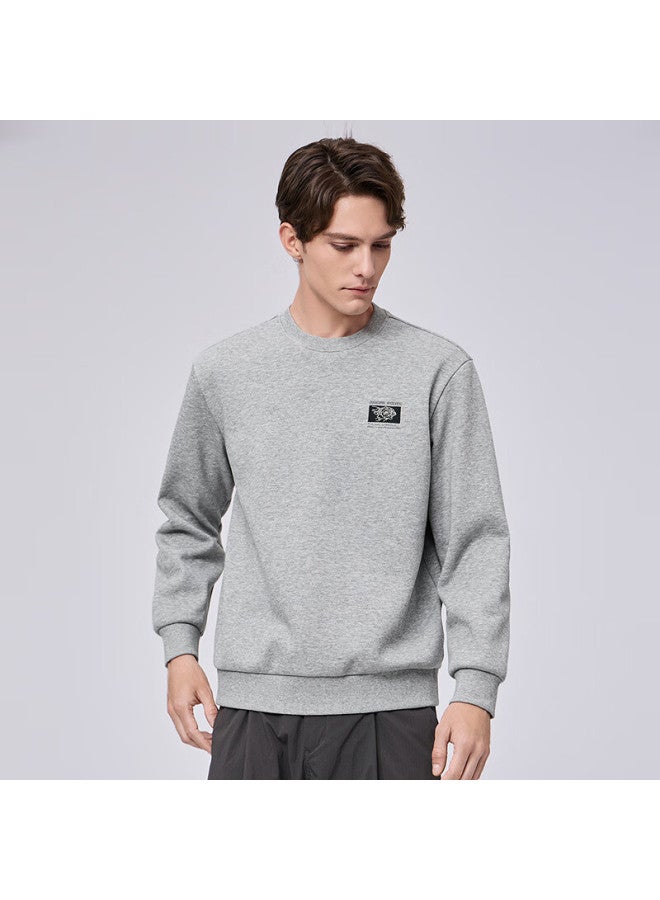 Dancing Wolves Infrared Heating Embroidered Fleece Lined Thermal Sweatshirt For Men 004 Heather Gray M - Image 1