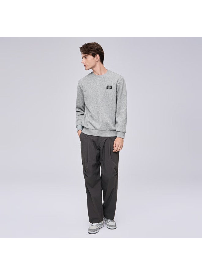 Dancing Wolves Infrared Heating Embroidered Fleece Lined Thermal Sweatshirt For Men 004 Heather Gray M - Image 2