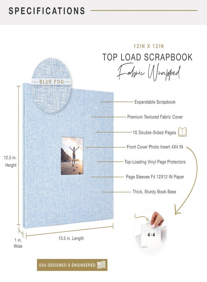 أم سي أس ألبوم قصاصات قماشي من إم سي إس مقاس 12x12، لون أزرق ضبابي - Image 3