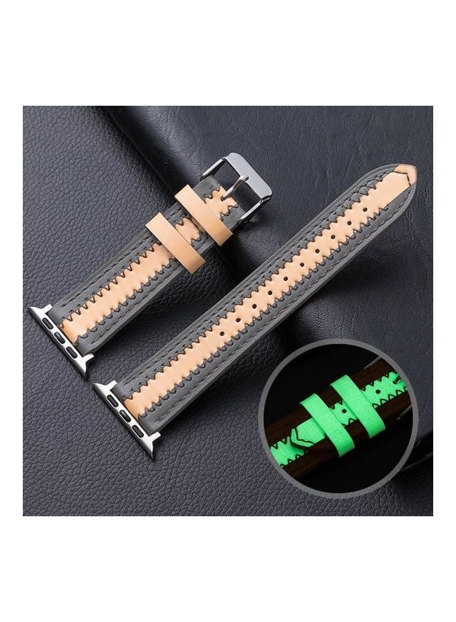 NIBEMINENT Luminous Replacement Watchband For Apple Watch Series 7 45mm/6 & Se 5 4 44mm/3 2 1 42mm Grey - Image 1