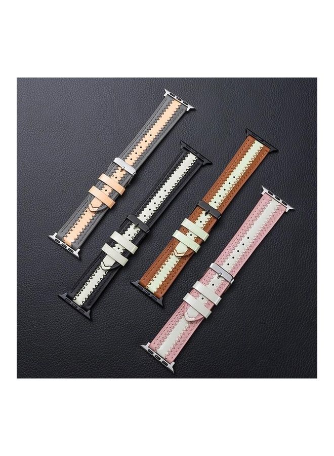 NIBEMINENT Luminous Replacement Watchband For Apple Watch Series 7 45mm/6 & Se 5 4 44mm/3 2 1 42mm Grey - Image 2