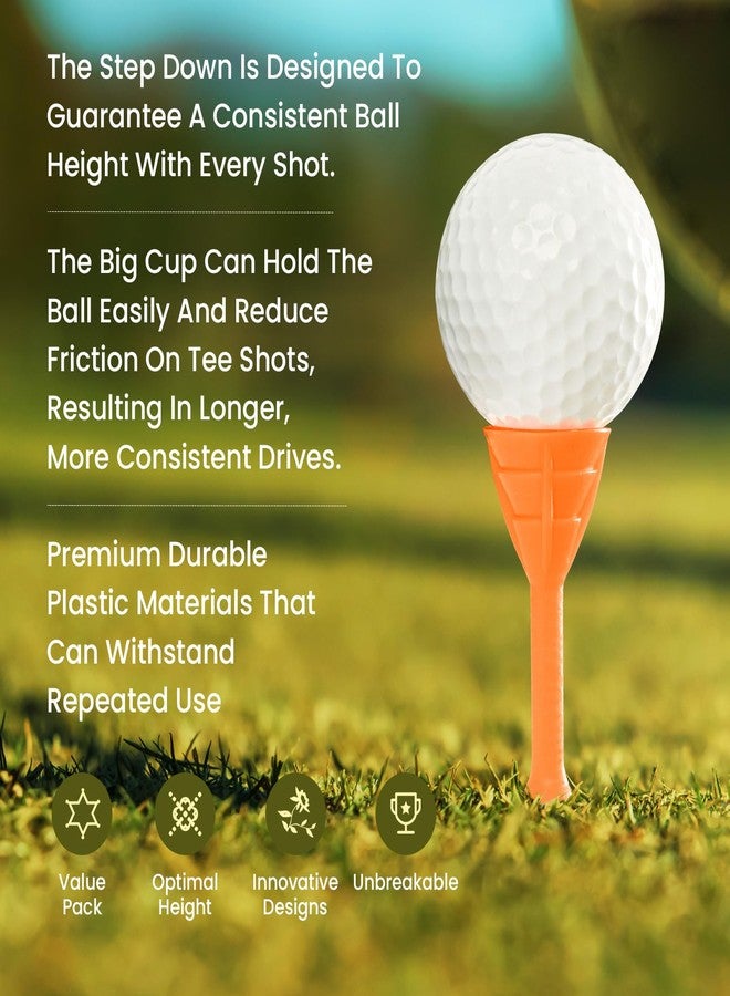 GKandi Golf Tees Plastic Tee 3 1/4 Inch 20 40 Pack Unbreakable Tee, Durable Stable Golf Tee Colors Available for Golfer Practice (Colorful, 20 Pcs) - Image 4