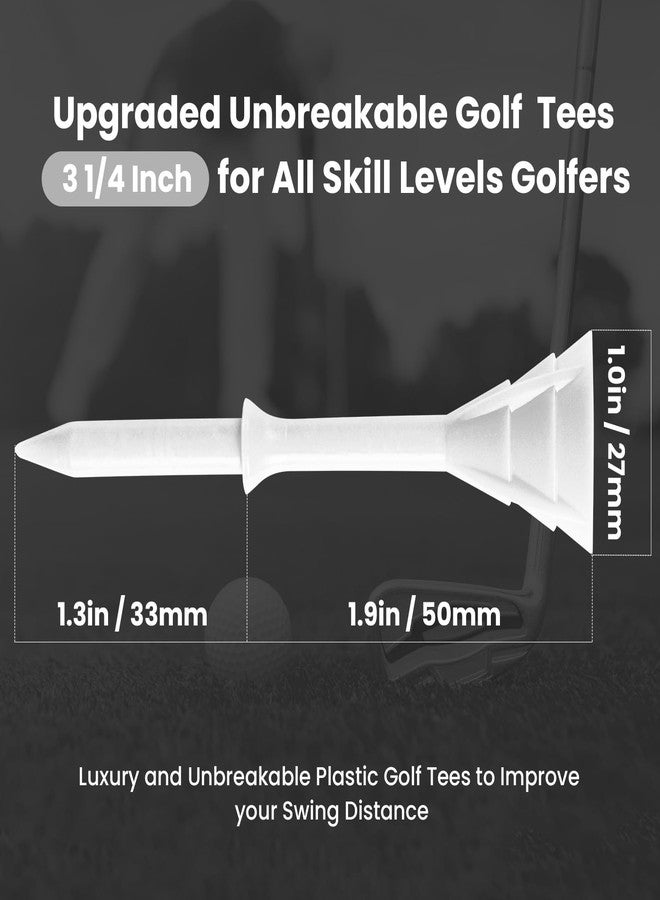 GKandi Golf Tees Plastic Tee 3 1/4 Inch 20 40 Pack Unbreakable Tee, Durable Stable Golf Tee Colors Available for Golfer Practice (Colorful, 20 Pcs) - Image 2