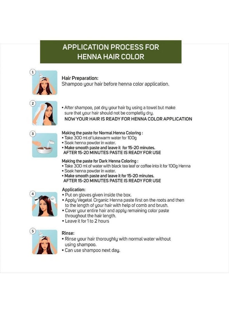 فيجيتال مسحوق الحناء النباتي العضوي المعتمد، لتلوين الشعر بشكل طبيعي، ومنع الشيب المبكر وحماية الشعر من التلف الناتج عن صبغات الشعر الكيميائية - 100 غرام (عبوة من قطعتين) - Image 2