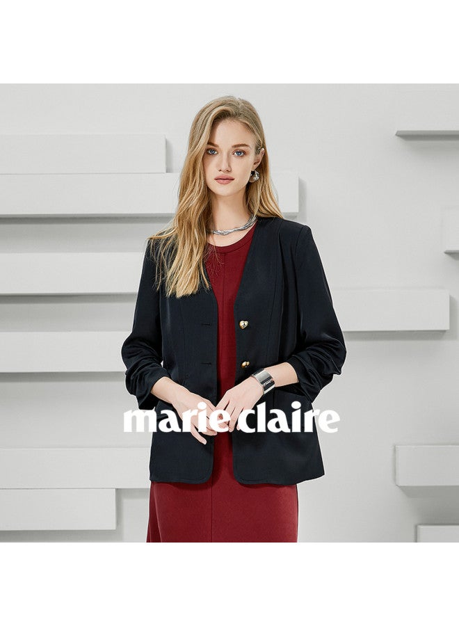 Marie Claire Women's Blazer Spring High-end Casual Loose Fashion Slimming Top - Image 3