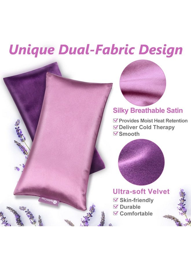 RelaxCoo Lavender Eye Pillow for Relaxation, Yoga, Sleeping, Weighted Eye Mask Heated for Headache, Sinus, Dry Eyes Relief, Moist Heat Eye Compress, Meditation Accessories with Aromatherapy, Pack of 2 - Image 1