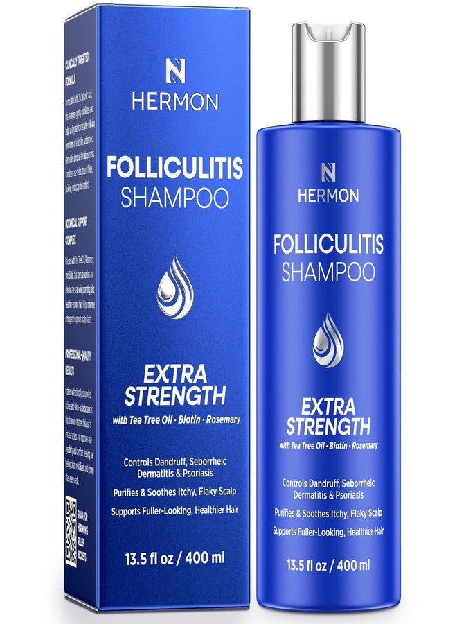 Hermon Folliculitis Shampoo for Itchy Scalp: Psoriasis, Dandruff & Seborrheic Dermatitis & Biotin - Soothes | Exfoliates | Reactivates Follicles - Image 1