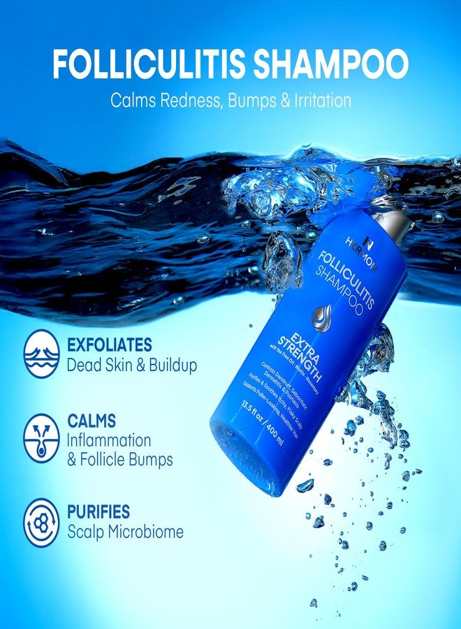 Hermon Folliculitis Shampoo for Itchy Scalp: Psoriasis, Dandruff & Seborrheic Dermatitis & Biotin - Soothes | Exfoliates | Reactivates Follicles - Image 4