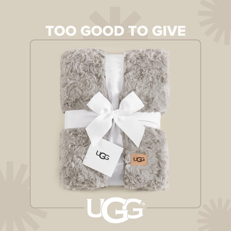 UGG Adalee Faux Fur Throw Blanket for Couch, Cozy Fuzzy Blanket for Chair or Bed, Easy Care Reversible Fluffy Throw, Luxury Home Decor, 50-inch x 70-inch, Seal Grey - Image 5