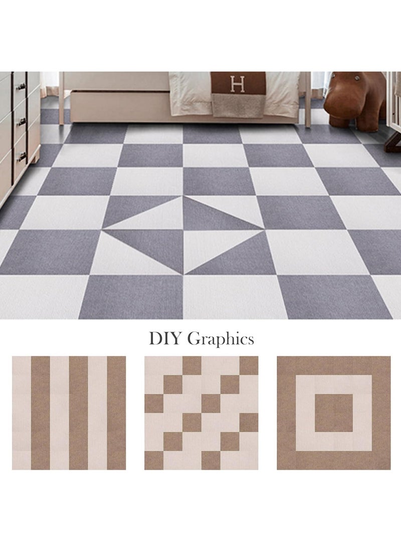 Area Rug for Baby's Room 10 PCS 30x30 Cm Spliceable Floor Mats Machine Washable Color Blocking DIY Blanket for Living Room Bedroom Bathroom Kitchen Floor Anti-Slip Mat (Camel) - Image 4