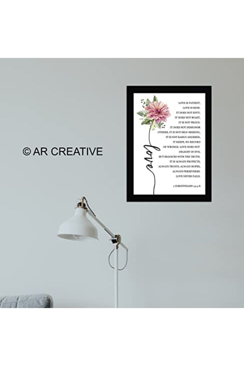 AR Creative Love Is Patient - Bible Verse Wall Photo Framed Wall Poster, Bible Quotes Print with Frame, Home, Office Decor, Bible Quotes Poster (13.6 inch x 10.2 inch) - Image 3
