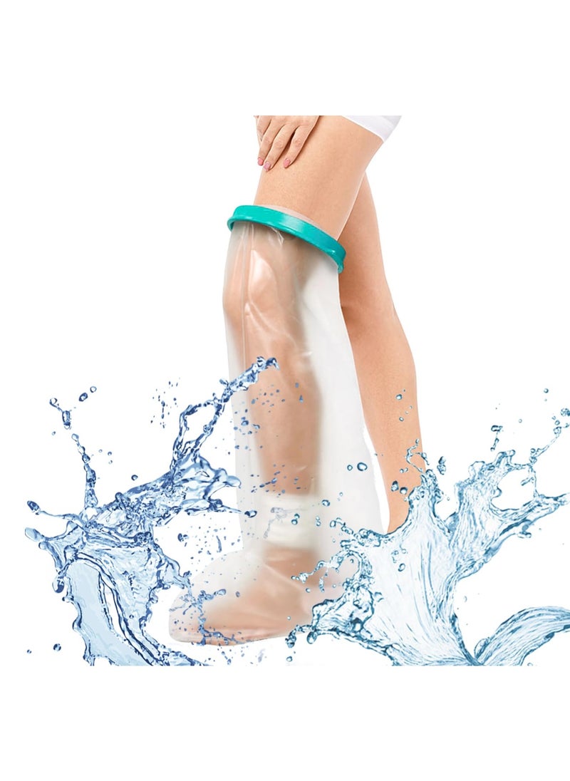 DUNISO Leg Cast Cover For Shower Waterproof PVC Foot Protector Adults Full Leg Watertight Bandage Cast Bag Extra Long Reusable Shower Bag For Surgery Thigh Ankle Knee Bath (100 * 48cm)  - Image 1