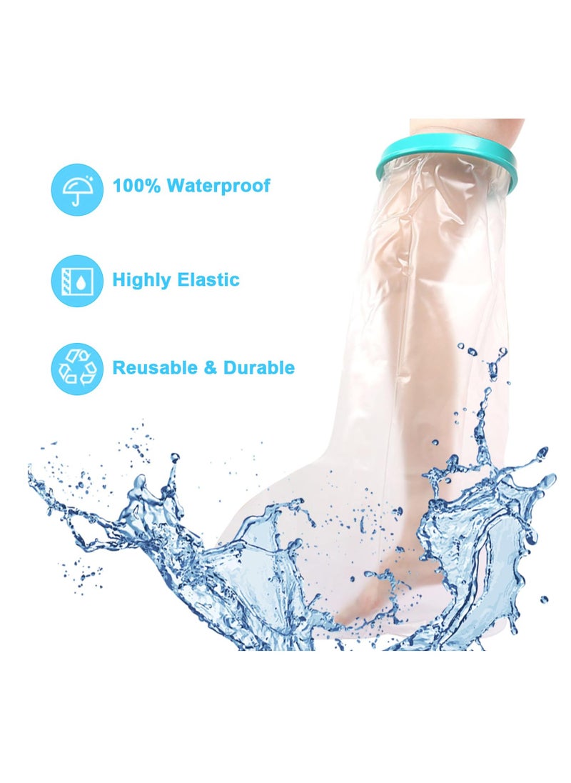 DUNISO Leg Cast Cover For Shower Waterproof PVC Foot Protector Adults Full Leg Watertight Bandage Cast Bag Extra Long Reusable Shower Bag For Surgery Thigh Ankle Knee Bath (100 * 48cm)  - Image 3