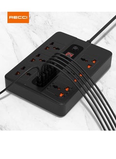 Recci 6 AC 5 USB & USB-C PD Multiport Socket - Black- PD-FWCH003-BK  - Image 2