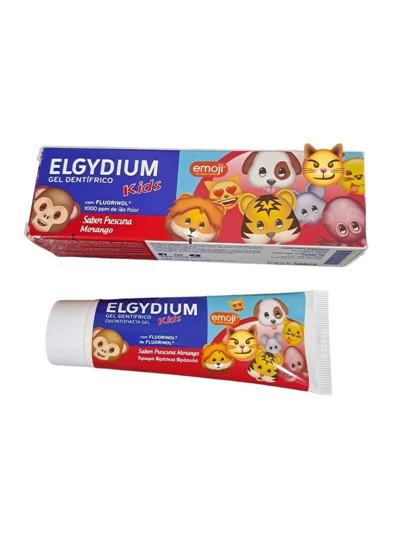 إلجيديوم معجون أسنان الجيديوم كيدز إيموجي بالفراولة المنعشة 50 مل