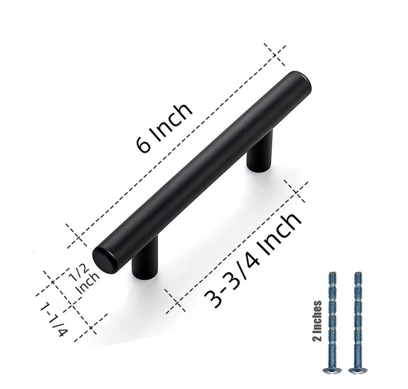 STORE 2508 Stainless Steel Cabinet Handles Pulls 6 Inches (Matte Black Pack of 24) - Image 3
