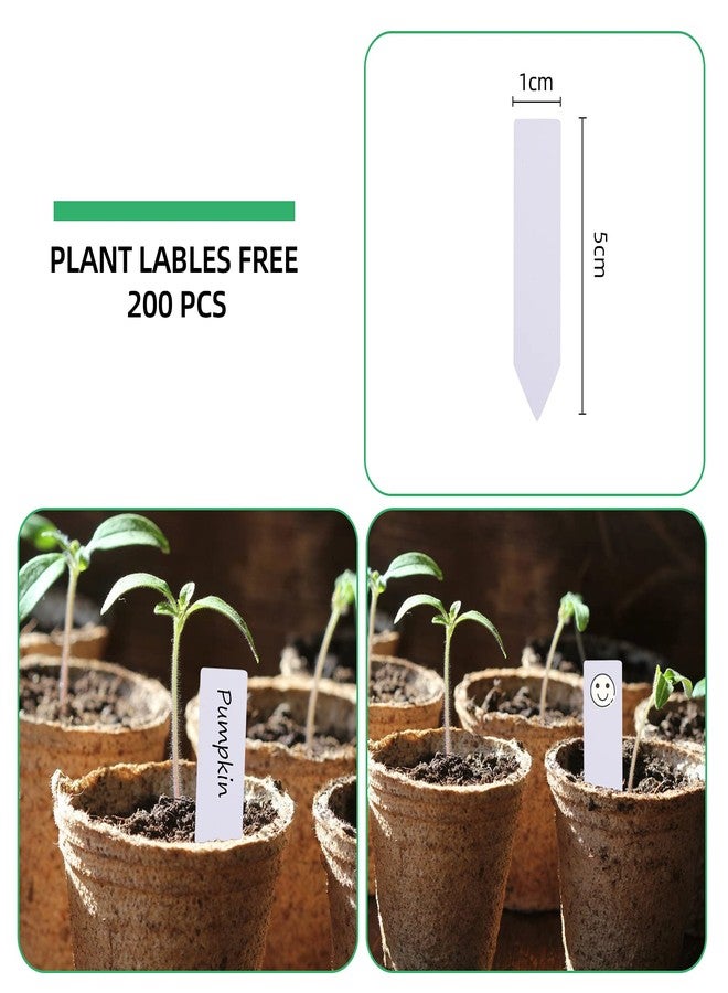 JERIA 200-Pack 3.15 Inch Peat Pots for Seedling with 200 Pcs Plant Labels,Outdoor Garden Germination Nursery Pots,Biodegradable Seed Starter Pots Kits - Image 3