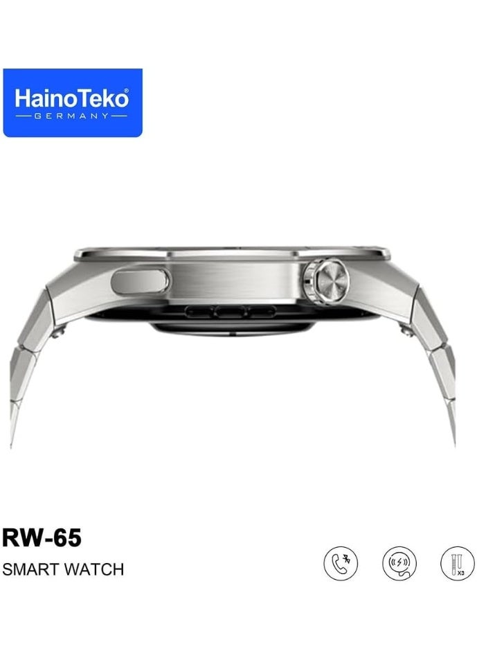 Haino Teko Germany GT5 Pro Smartwatch RW-65 – Large AMOLED Display, Built-in Voice Assistant, 3 Premium Straps & Wireless Charging – Designed for Men - Image 4