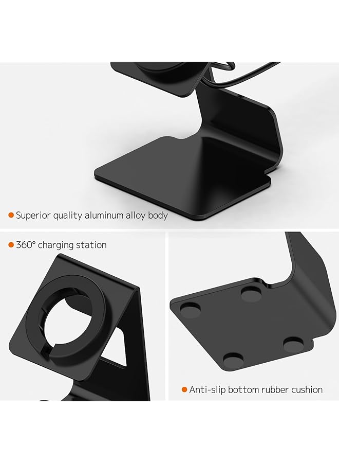 erorex Charging Stand Compatible For Google Pixel Watch 3 Pixel Watch 2 Charger Stand Aluminum Metal Dock For Fitbit Ace Lte Charger Pixel Watch 3 Charger For Google Pixel Watch 3 Accessories Black  - Image 2