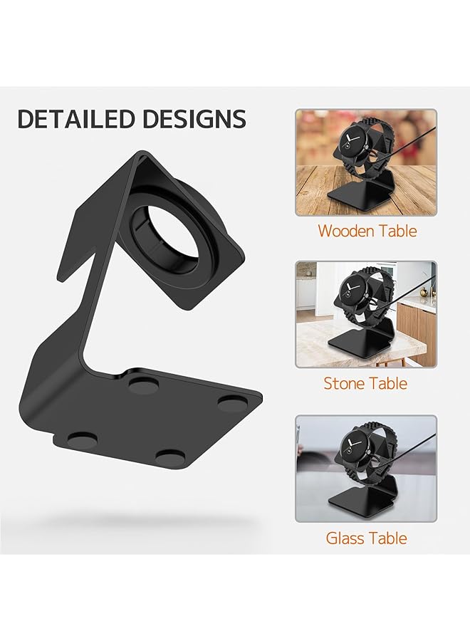 erorex Charging Stand Compatible For Google Pixel Watch 3 Pixel Watch 2 Charger Stand Aluminum Metal Dock For Fitbit Ace Lte Charger Pixel Watch 3 Charger For Google Pixel Watch 3 Accessories Black  - Image 3