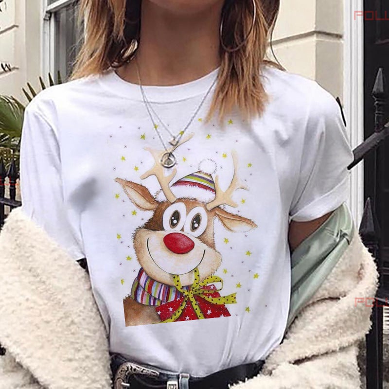 [Same day] cross-border supply of T-shirt printed T-shirt women's short-sleeved women's clothing - Image 1