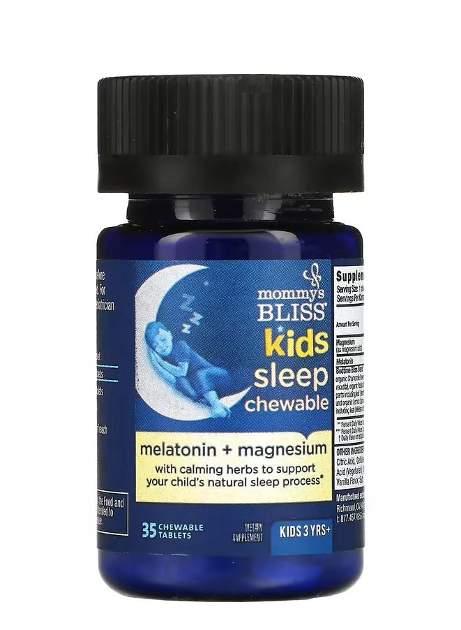 Mommy's Bliss Kids Sleep Chewable, Melatonin + Magnesium, Kids 3 Yrs+, Natural Grape, 35 Chewable Tablets - Image 3