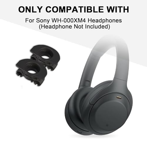 Adhiper WH-1000XM4 Hinge Swivels + U Shaped Metal Hinge Lock Grove Replacement for Sony WH-1000XM4 Headphone,Replacement Parts Accessories Hinge Spins(Black) - Image 2