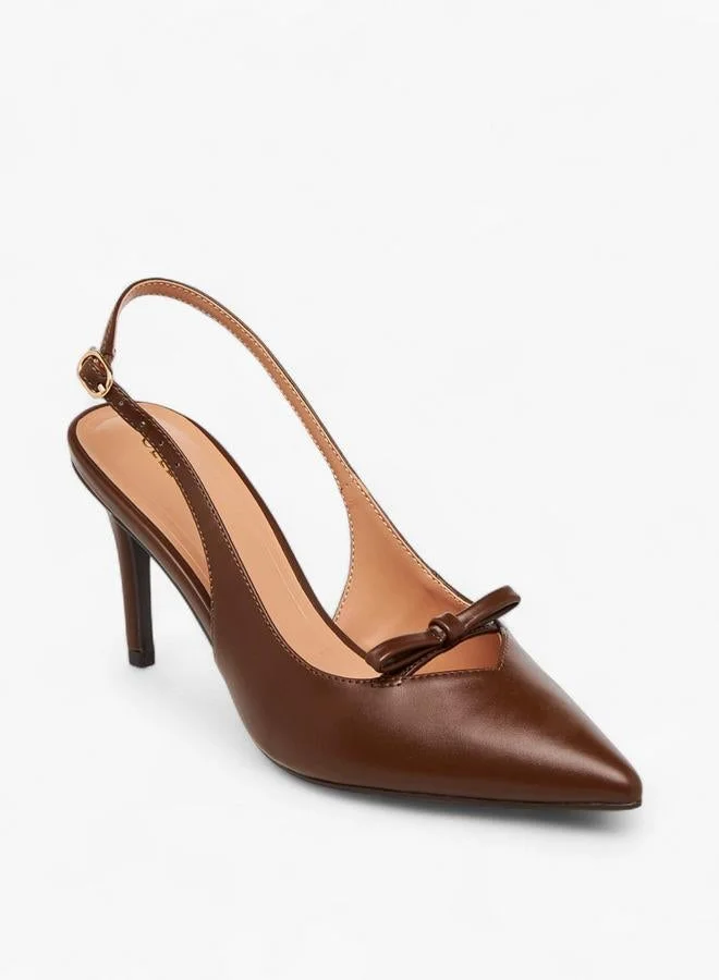 Celeste Women's Bow Accent Pointed Toe Shoes with Stiletto Heels