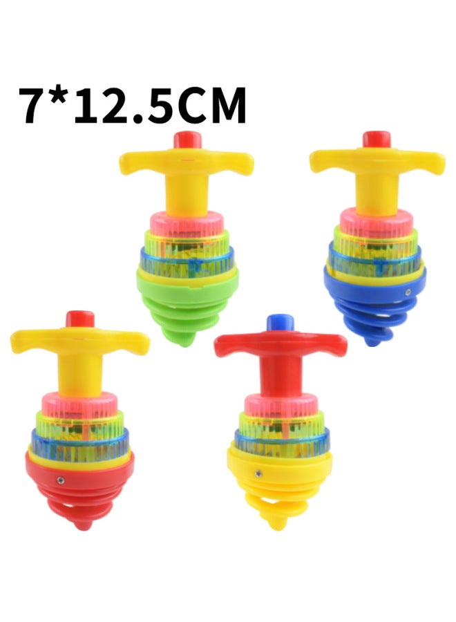 Children's Luminous Toy Lotus Gyro Colorful Flash Music Gyro Toy Small Gift Night Market Stall Wholesale-Color:Bounce Sound And Light Gyro - Random Color  (with Music)  - Image 1