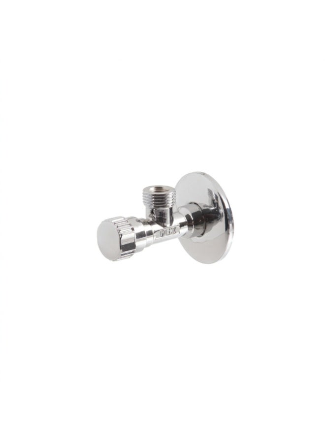 PEX Chrome Plated Brass Angle Valve, 1/2 x 1/2 Inch Wall Mounted Shut-Off Valve for Bathroom and Kitchen - Image 1