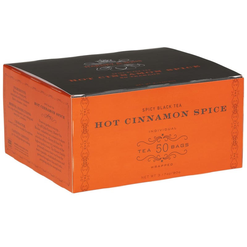 Harney & Sons Hot Cinnamon Spice, a Spicy Black Tea with Cinnamon, Orange Flavors & Sweet Clove - 50 Teabags - Image 1